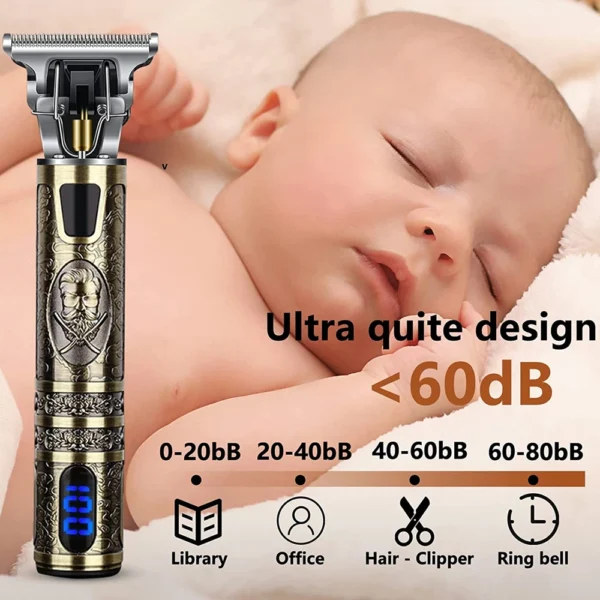 T9 LCD Electric Hairdresser Oil Shaving Head Electric Pusher Carving Electric Pusher Clipper Hair Precision Trimmer for Men Care - 图片 6