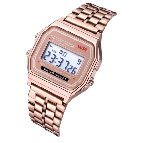 F91W Steel Strap Watches Women Watch Men Business Clock Multifunction LED Digtal Sports Wrist Watch Electronic Clock Electron wi - 图片 4