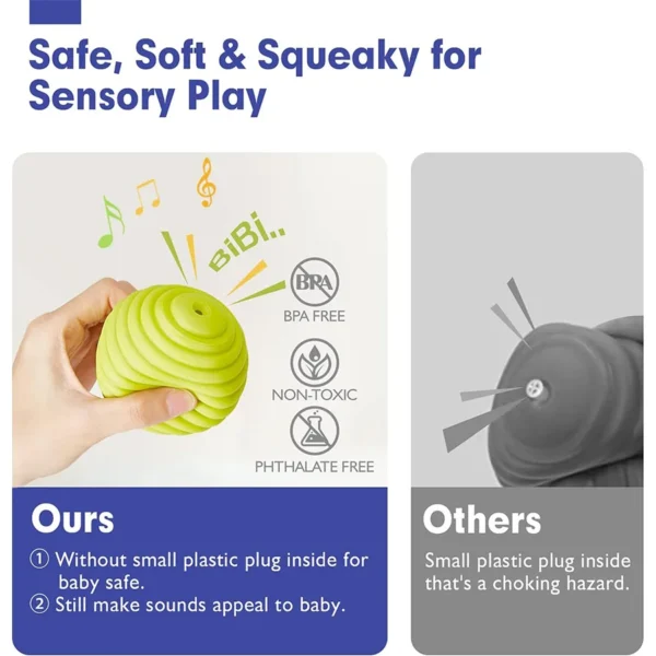 6PCS Textured Balls for Baby Sensory Play 6-12 Months, Activity Multi Soft Ball, Montessori Shower Toys for Toddlers 1-3 Years - 图片 3