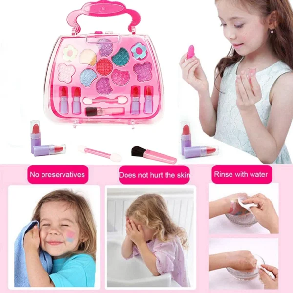 Princess Make Up Box Play House Toy Girls, Eye Shadow Makeup Cosmetics Handbag, Birthday Christmas Gift for Kids Party Cosplay - 图片 3