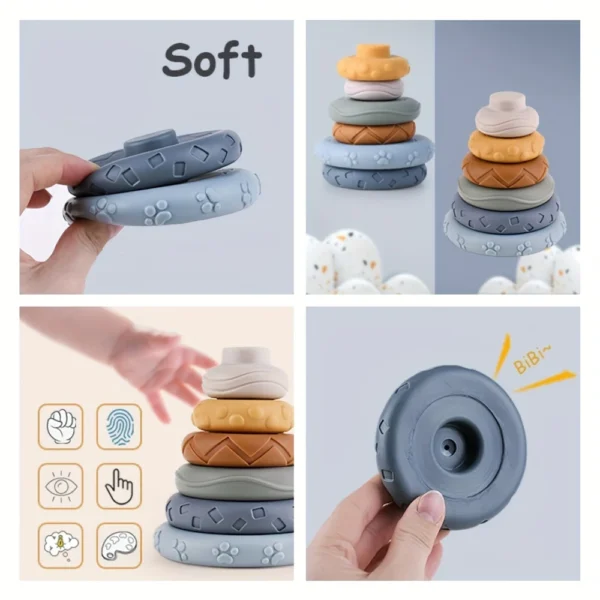 Baby Montessori Sensory Intellectual Development Set, Developing Fine Motor Skills, Koala Stacking Tower Learning Toys - 图片 3