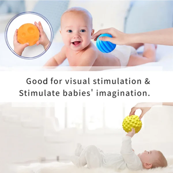 6PCS Textured Balls for Baby Sensory Play 6-12 Months, Activity Multi Soft Ball, Montessori Shower Toys for Toddlers 1-3 Years - 图片 5