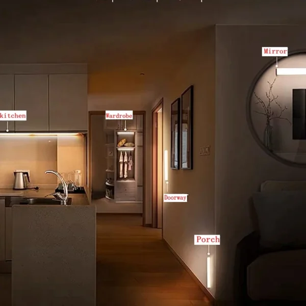 Motion Sensor Light Wireless LED Night Light Type C Rechargeable Light Cabinet Wardrobe Lamp Staircase Backlight For Kitchen LED - 图片 2