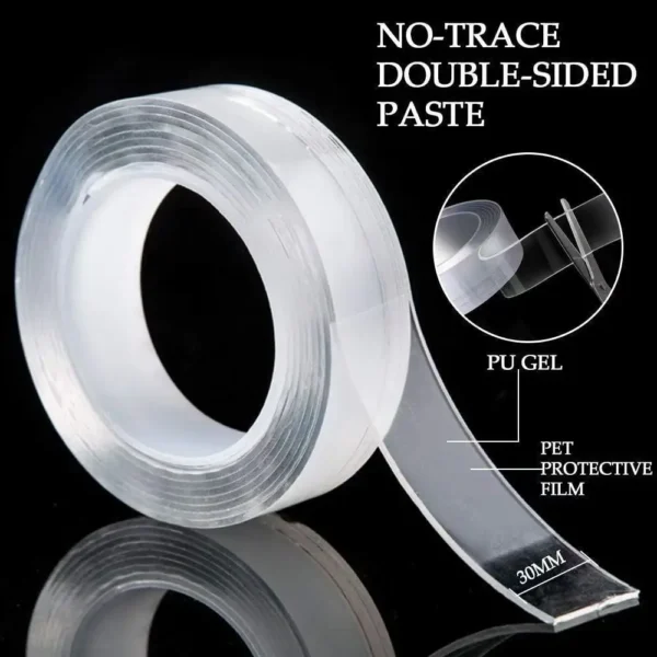 1/3/5m Nano Tape Double-Sided Adhesive Tape Traceless Waterproof Tape For Bathroom Kitchen Sink Tap Gel Sticker - 图片 2