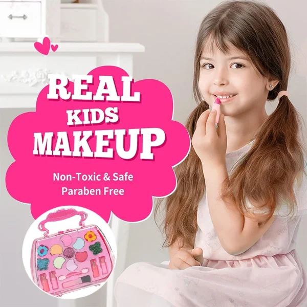Princess Make Up Box Play House Toy Girls, Eye Shadow Makeup Cosmetics Handbag, Birthday Christmas Gift for Kids Party Cosplay - 图片 4