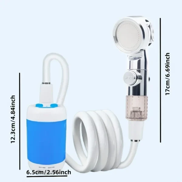Portable USB Rechargeable shower head, Multi-Purpose Watering System,Garden Hose Nozzle with US Standard Connector for Outdoor - 图片 2